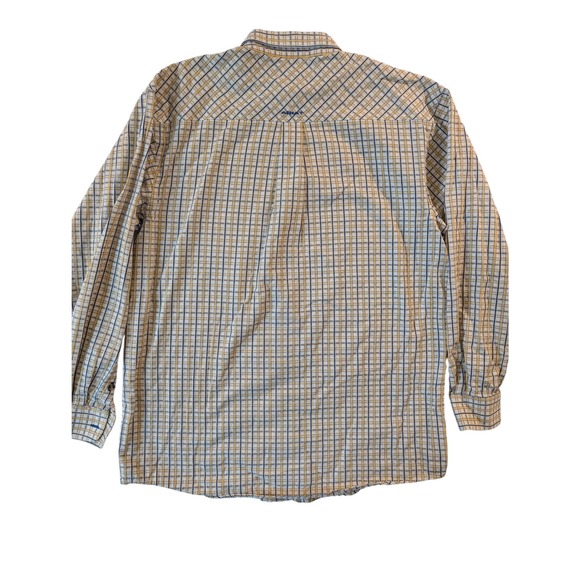 Ariat Men's yellow Blue Plaid Western Long Sleeve Casual Cotton Large Causal - Picture 4 of 5